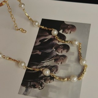 珍珠鋯石鎖骨鏈項鍊 高級感輕奢小眾頸鏈