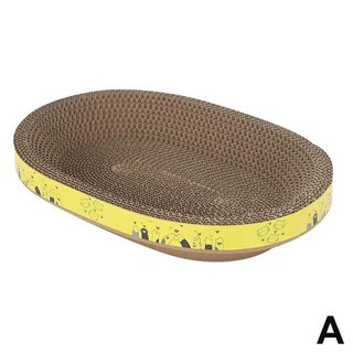 고양이 긁는 도구 주름진 둥근 타원형 그라인딩 클로 내마모성 침대 둥지, 1개