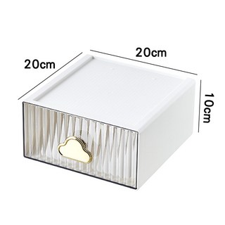 雲朵桌面收納盒 疊加設計 辦公室/房間/保養品/襪子/小物收納, 【白 中】 桌面收納盒 收納盒 置物盒