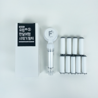 유럽 한달여행용 필터샤워기 석회제거샤워기 필터월드 이탈리아 스위스 스페인 프랑스 영국, 화이트, 1개