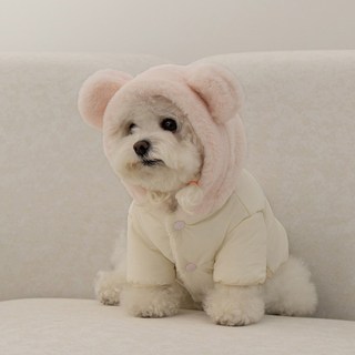 베일리펫 강아지 겨울 하네스옷 후드 테디 포근 패딩, 1개, 핑크