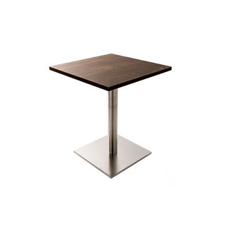 防潮塑合板餐桌 咖啡店桌椅/咖啡桌/方桌/圓桌/休閒桌/洽談桌, 不鏽鋼方盤+胡桃(60*60公分)