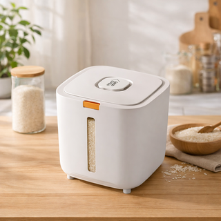 생활명가 원터치 밀폐형 쌀통 5kg, 흰색, 1개