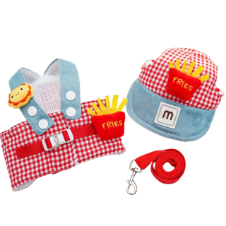 하니펫 강아지 귀요미 하네스 세트, 1세트, 감자튀김