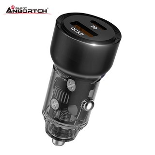 安伯特車用快充PD QC3.0【公司貨 發票】買就對 USB雙孔車充 USB點菸器 車充 快充 雙孔車充 USB車, 水晶黑