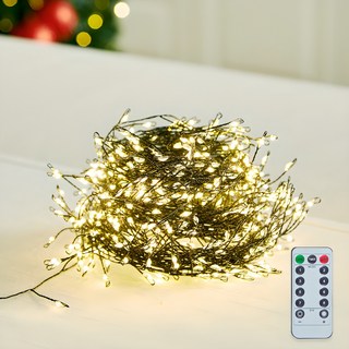 蜈蚣燈串 LED燈串 USB線 400燈泡 + 遙控器組, 1個, 黑色, 12m