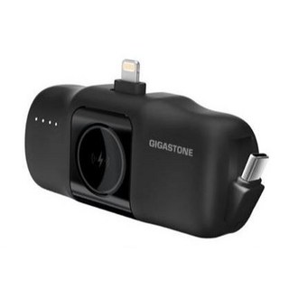 GIGASTONE 立達 5000mAh 雙介面 直插式口袋快充行動電源, 黑色-Lightning