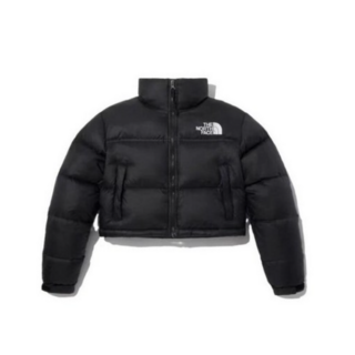 노스페이스. 여성 눕시 숏 자켓 블랙 다운 패딩85, 블랙 쇼트