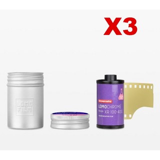 Lomography 樂魔 Analogue Trio 35mm 三重奏 復古色調 底片 135軟片, 1個, 3卷紫調特效負片(鐵盒）
