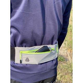 콤마스포츠 러닝벨트 조깅 마라톤 여행용 힙색 허리가방 벨트 플립 밴드 방수 허리색 골프 헬스, 3.벨크로힙색, 라이트그레이, 1개