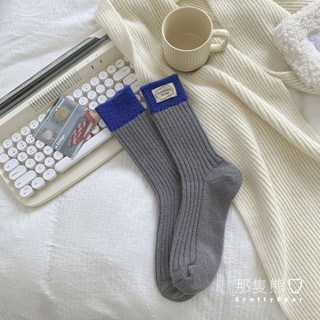 ScottyBear 質感高磅羊毛襪 秋冬款 加厚配色中筒女襪 ZG221