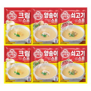 오뚜기 스프 80g 3종 2개씩(크림+양송이+쇠고기), 1세트, 480g