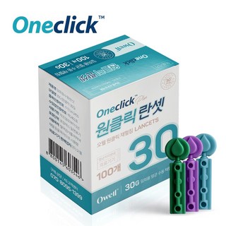 오웰 원클릭 사혈 채혈침 일회용 수동랜싯 30G, 100개입, 1개