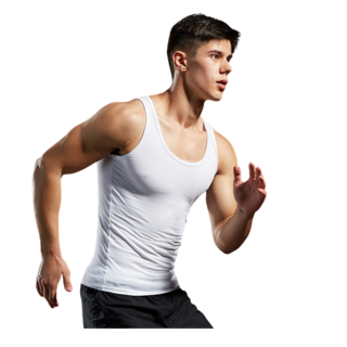 男生高彈力內搭運動排汗透氣健身背心