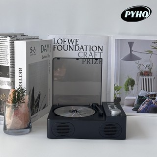 PYHO 휴대용 CD플레이어 무선 블루투스 스피커 겸용 선물용, 블랙, MQ01