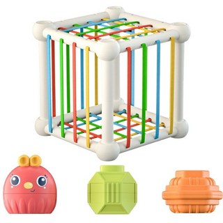 感統觸覺球 彩虹塞塞樂 疊疊樂 認知球 捏疊樂 手眼協調 玩具箱 手抓球 寶寶放我出來 早教玩具, 6個, 疊疊塞塞樂6入/ 1303, 疊疊塞塞樂6入