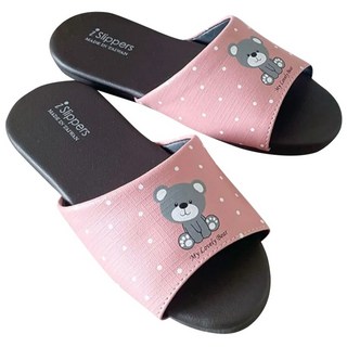 i Slippers 皮質室內拖鞋 療癒小熊 台灣製造 親子拖, 190, 粉色, 1雙