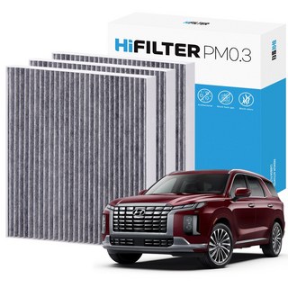 2+1 하이필터 PM0.3 활성탄 자동차 에어컨필터, 3개, 더 뉴 펠리세이드 (2세대/LX2 PE) H10G107