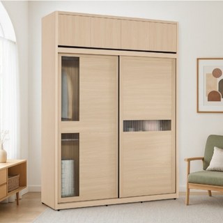賀雅家居 朵利斯5尺被櫥式拉門衣櫥 木心板收納櫃 奶油風衣櫃 台灣製造 工廠直營 免組裝