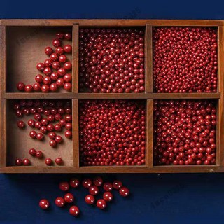 DIY手工硃砂散珠圓珠包 天然硃砂珠子 硃砂手鏈項鏈配件 帝王砂 帝王朱砂 硃砂珠子 圓珠 單珠 散珠 大咪 硃砂
