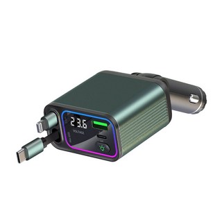 NanoPick PD65W一拖四超級快充車充 點煙器擴充座, 黑色, GC08