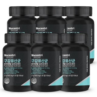뉴센트리 구강유산균 퓨어덴탈 오라프레쉬 구강 유래 특허 유산균, 6개, 30정