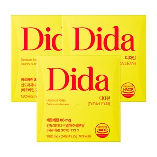 디다 디다린 베르베린 바나바잎추출물 츄어블, 3박스, 24정