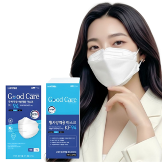 굿케어 KF94 마스크 대형 화이트 국산 4중필터 개별포장, 1개입, 100개