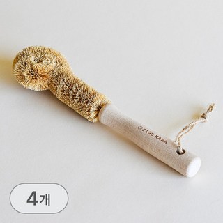 JIGUHARA 천연 수세미 지팡이 야자솔, 1박스, 4개