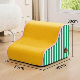 테일러셀 강아지철제계단 강아지계단 스텝, 1개, 스트라이프 그린 2단 30cm 30도