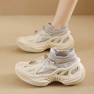 白鳥麗子 網布拼接襪套式厚底運動鞋