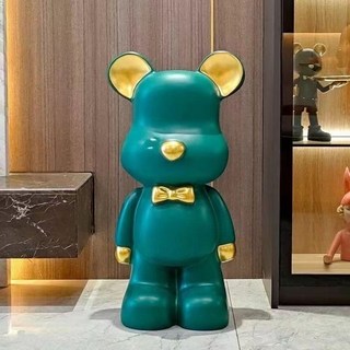 情侶旅行熊暴力熊存錢罐 喬遷禮物陶瓷擺件 存錢零錢筒 居家擺飾 交換禮物, 1個, 28cm綠色存錢罐（可取）