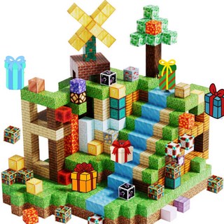 KONUM 크레프트 자석블럭 피규어세트 마그네틱 대용량, 1개, 블럭100개+인형10개