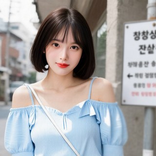 GBKING 수제 보브컷 통가발 단발머리 인모100% 항암가발 전체가발, 1개, 브라운 28cm