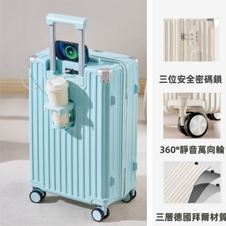 意大利古羅馬風胖胖箱行李箱登機箱拉桿箱，USB充電行李箱20/24/25寸大容量旅行箱