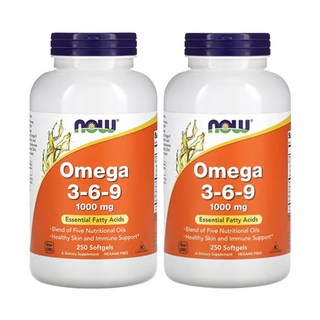 나우푸드 오메가3-6-9 1 000mg 250소프트젤(소프트젤 1정당 500mg), 2개, 250정