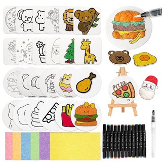 마이크로 매직 3D 퍼프 파티용 사진 키트 종이 물 공예 디자인의 텍스처 독특한 세트 폼 6가지 생일 브러시 페인팅 워터 정밀 24가지 활동 컬러 아트 마커