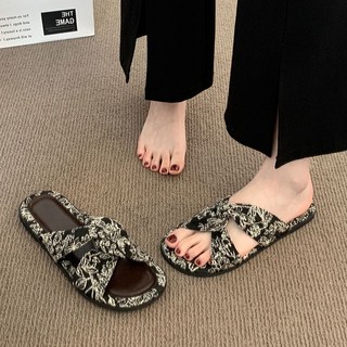 여성 여름 슬리퍼 샌들슬리퍼 데일리 실외 실내 페이즐리슬리퍼 뮬슬리퍼 낮은굽 스트랩 샌들