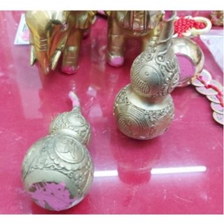 佐運門 風水八卦葫蘆 招財 財位 結緣品 太極 擺件, 開光銅葫蘆-大 12 公分,淨化後 過爐 開光 引靈氣