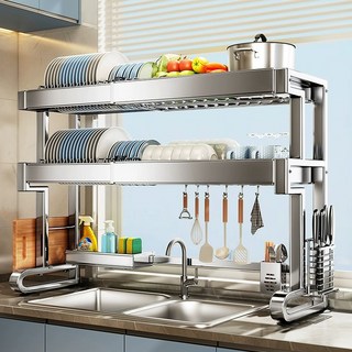 일상감각 무타공 식기 건조대 스테인리스 스텐 스테인레스, 스테인리스스틸 이중형 96CM 세트 x, 1개