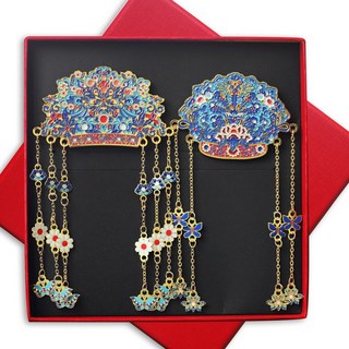 北京故宮鳳冠造型冰柜貼 古風文創紀念品 伴手禮/禮品, 鳳冠冰柜貼兩件紅套