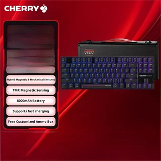CHERRY MX 8.2 PRO TMR 게임용 키보드 무선 홀 효과 0.01mm 신속한 트리거 8000Hz 폴링 속도 맞춤형 스위치, 02 Black
