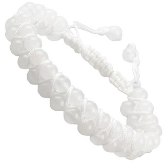 MASSIVE BEADS 이중 레이어 천연 차크라 힐링 파워 크리스탈 마크라메 팔찌 요가 스톤 비즈 원석 명상 릴렉스 불안 뱅글 유니 여성 남성용 4mm, 화이트 제이드_6mm