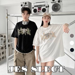 【JES】韓國質感ESSENTIAL撞色字母地球印花親膚透氣百搭潮流情侶寬鬆短袖上衣短T, 白,M