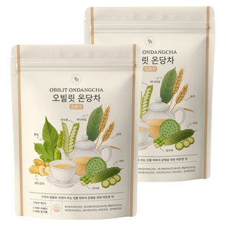 오빌릿 온당차 혈당차 7가지원물 뽕잎 돼지감자 바나바잎 여주 연자육 작두콩 보리 식후혈당케어 건강차, 2개, 40개입, 1.5g