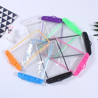 《台灣現貨》6.5吋手機防水袋 觸屏夾子防水套 防水手機套 潛水游泳必備, 紫色, 1個