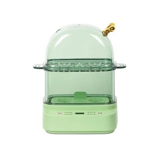 120W 전기 계란 보일러 스마트 타이밍 밥솥 미니 아침 식사 2 휴대용 자동, 03 green with steamer, 02 영국, 03 green with steamer