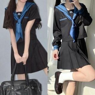 아트박스/교복몰 더블라인 블랙 포켓 마린 세라복 프레피룩 교복세트