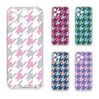 24H快速出貨 TRON S22/ Plus/ Ultra 撞色千鳥紋 四角防摔 軟殼 手機殼