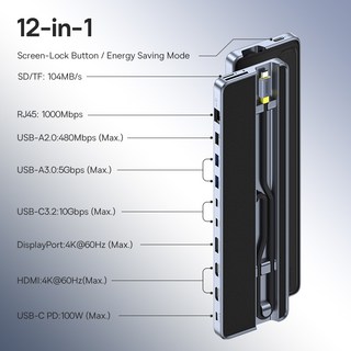 베이스어스 EH3 12-in-1 USB C 허브 제품 상세 이미지